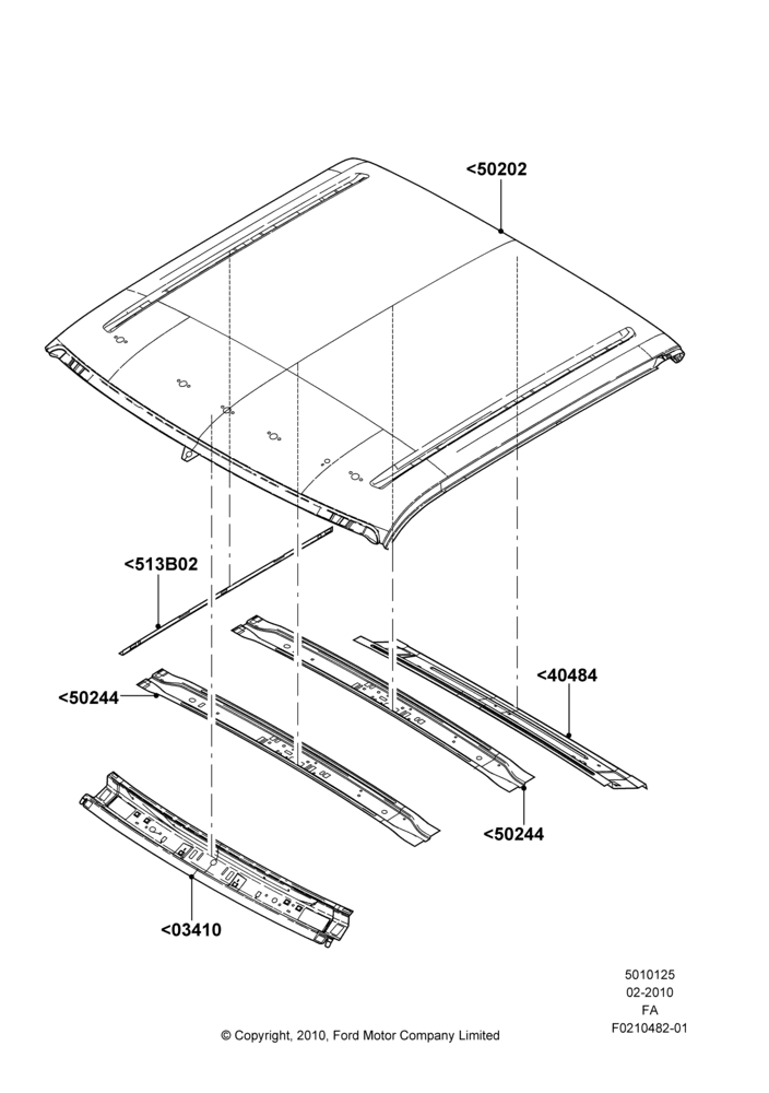 25B - Roof - Sheet Metal, Super Cab; 22/FEB/2010-05/JUL/2016