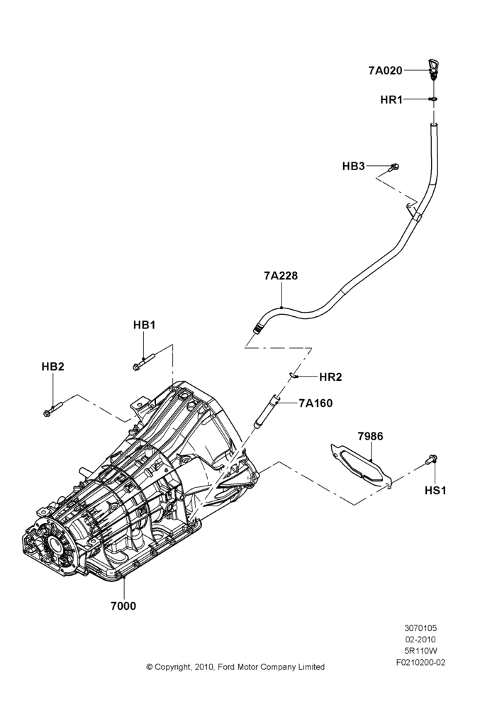 05H - Auto Trans Assy & Speedometer Drive, 5R110W 5 Speed Auto Trans NAAO; 22/FEB/2010-10/JUL/2016