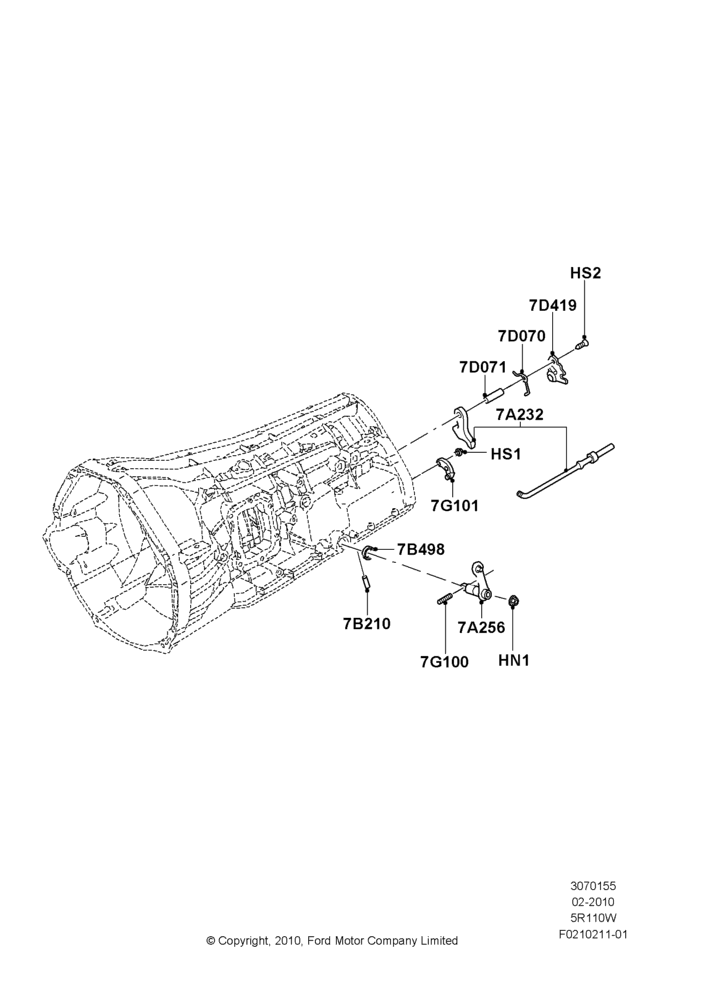 55D - Transmission Control Mechanisms, 5R110W 5 Speed Auto Trans NAAO; 22/FEB/2010-10/JUL/2016