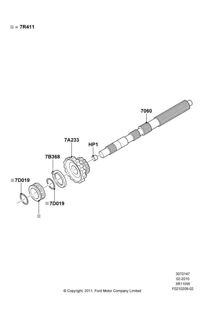 47D - Output Shafts, 5R110W 5 Speed Auto Trans NAAO; 22/FEB/2010-10/JUL/2016