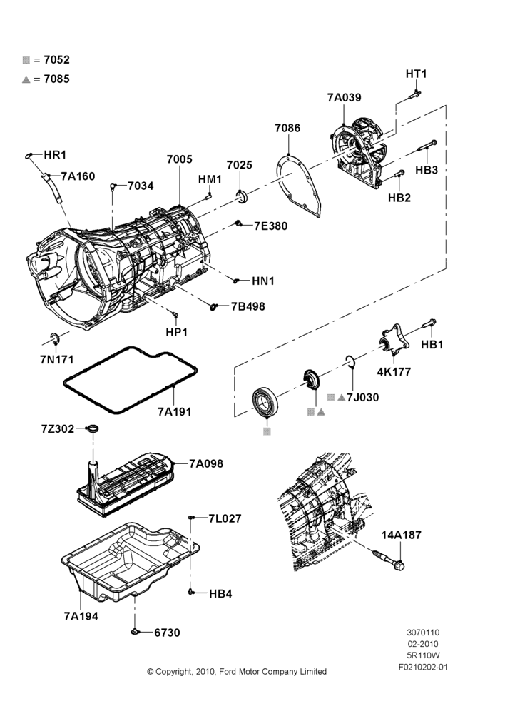 10G - Transmission External Components, 5R110W 5 Speed Auto Trans NAAO, Less Transmission Power Take Off; 22/FEB/2010-10/JUL/2016