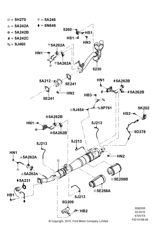 Exhaust System, Wide Frame (Pickup), 6.7L 4V V8 T/C Diesel, With Low Sulfur Diesel Fuel Content