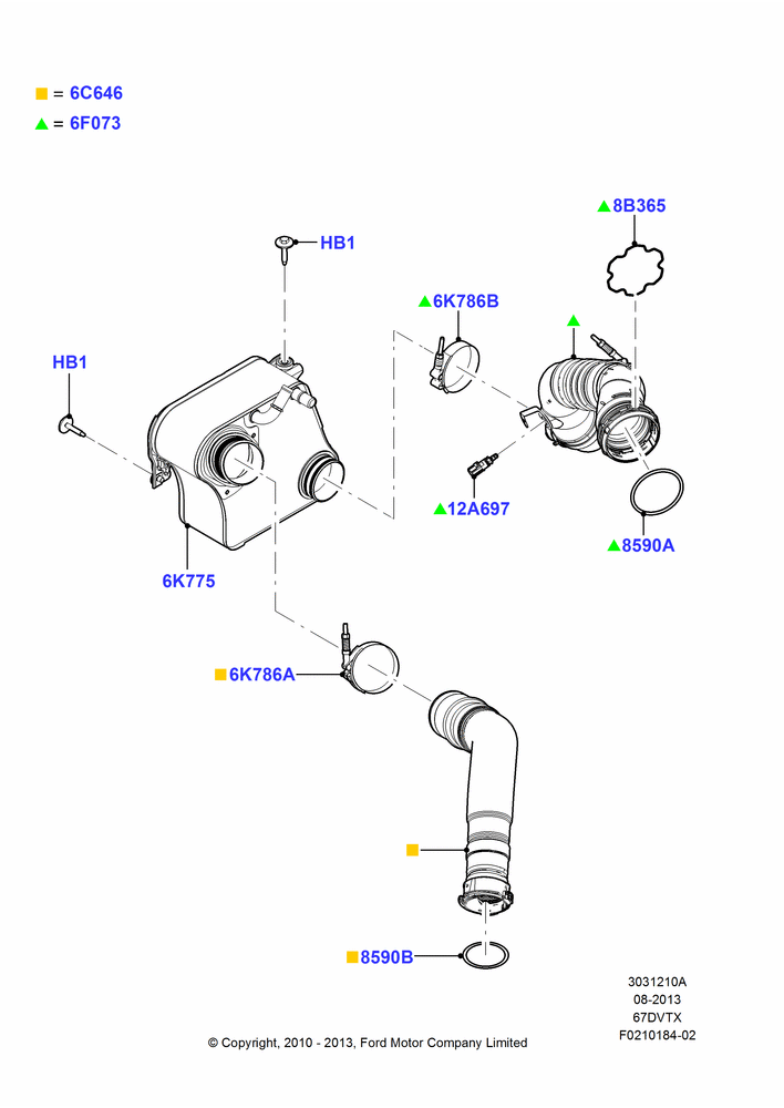 10A - Intercooler/Air Ducts and Hoses, 6.7L 4V V8 T/C Diesel; 22/FEB/2010-05/JUL/2016