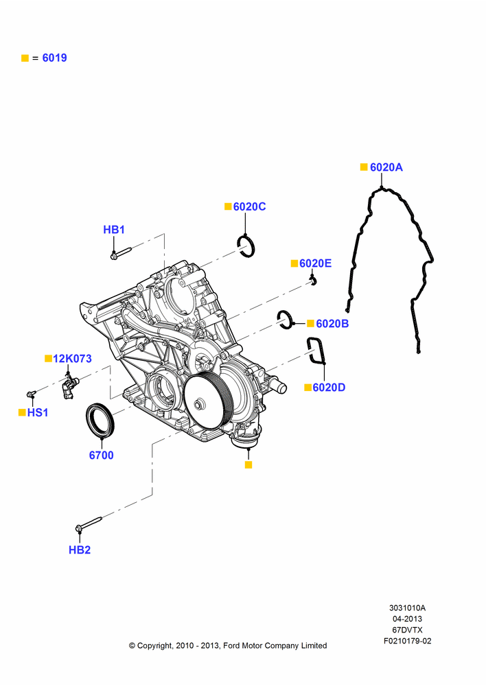 Timing Gear Covers, 6.7L 4V V8 T/C Diesel