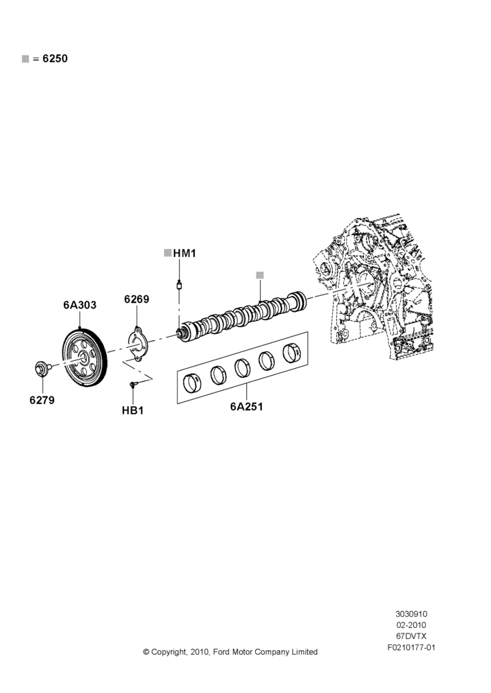 Camshaft, 6.7L 4V V8 T/C Diesel