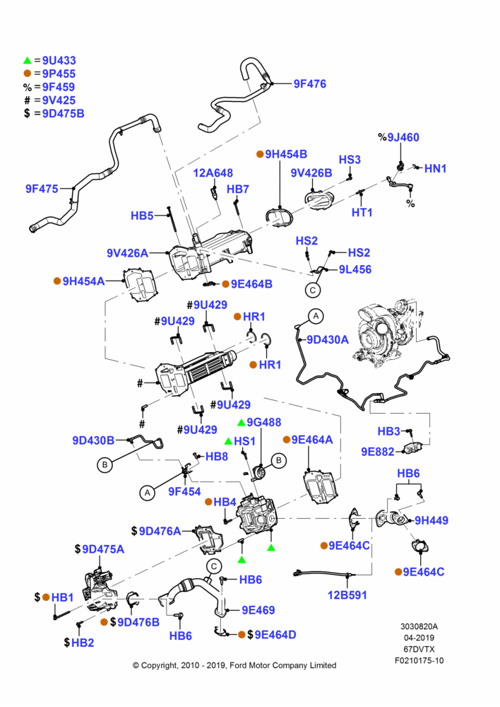 Exhaust Gas Recirculation, 6.7L 4V V8 T/C Diesel