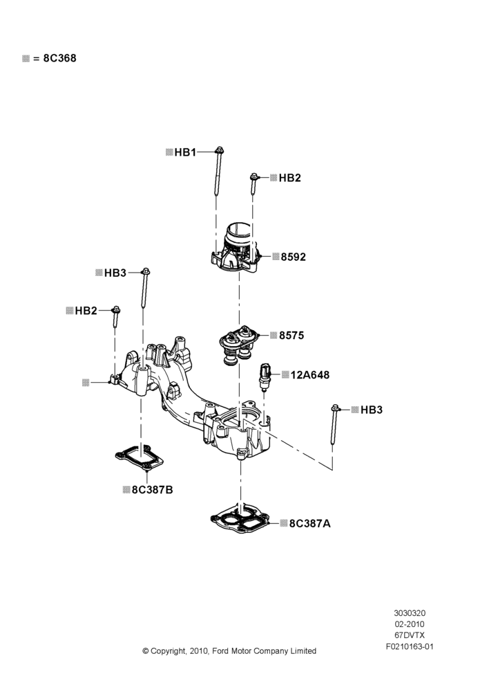 Thermostat/Housing & Related Parts, 6.7L 4V V8 T/C Diesel