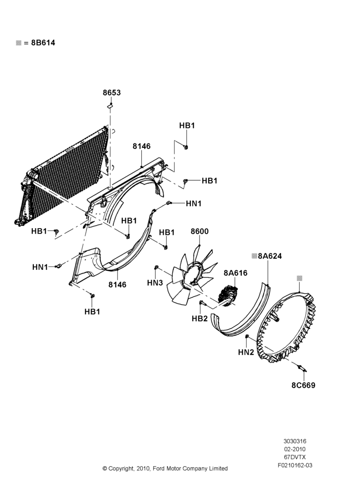 Cooling Fan And Shroud, 6.7L 4V V8 T/C Diesel