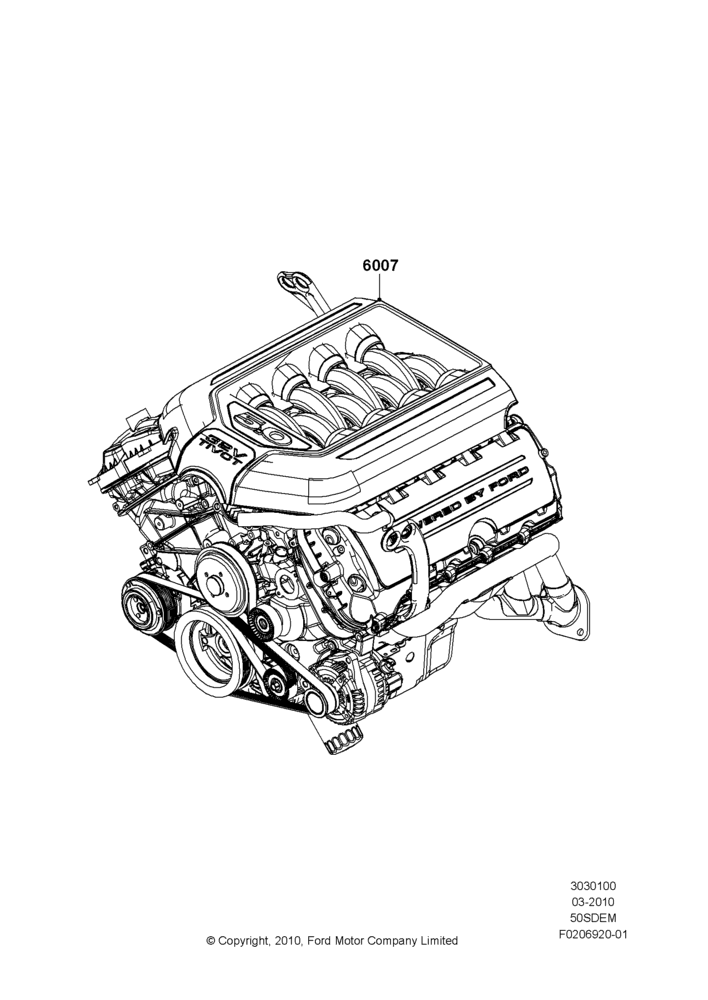 00A - Engine Assy Fully Dressed, MOD 5.0L-4V DOHC SEFI NA; 22/MAR/2010-27/JUN/2014