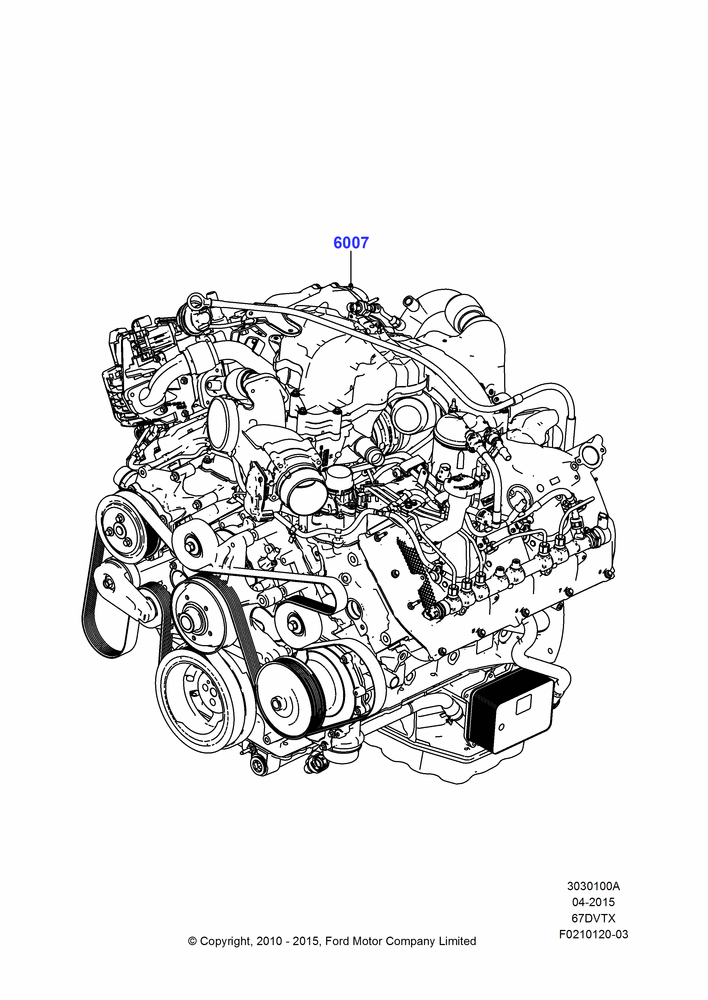 00A - Engine Assy Fully Dressed, 6.7L 4V V8 T/C Diesel; 22/FEB/2010-05/JUL/2016