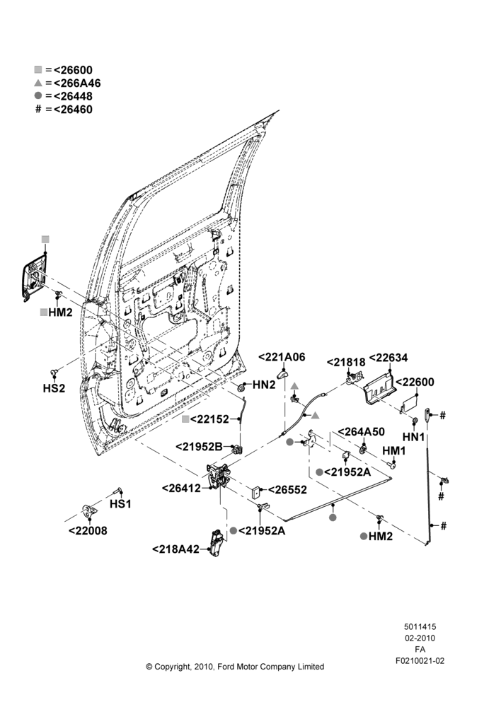 15B - Rear Door Lock Controls, Crew Cab; 22/FEB/2010-05/JUL/2016