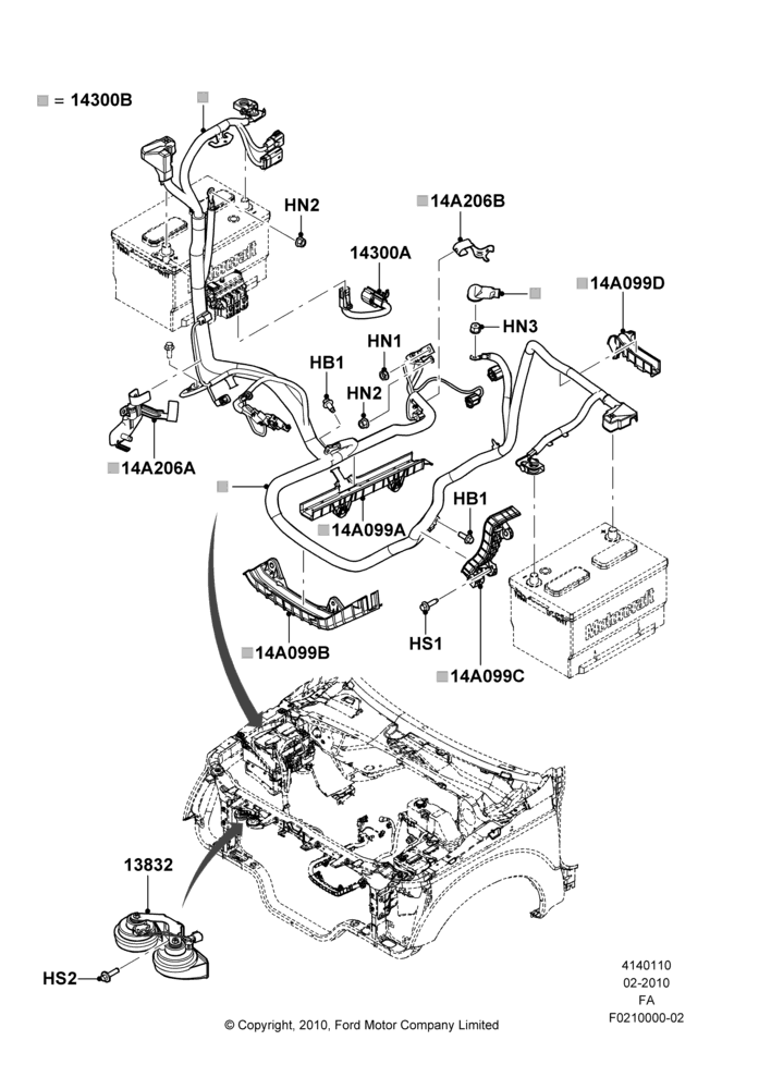 10B - Battery Cables and Horn, Extra Heavy Duty Alternator, Heavy Duty Alternator, With Diesel Engines; 22/FEB/2010-05/JUL/2016