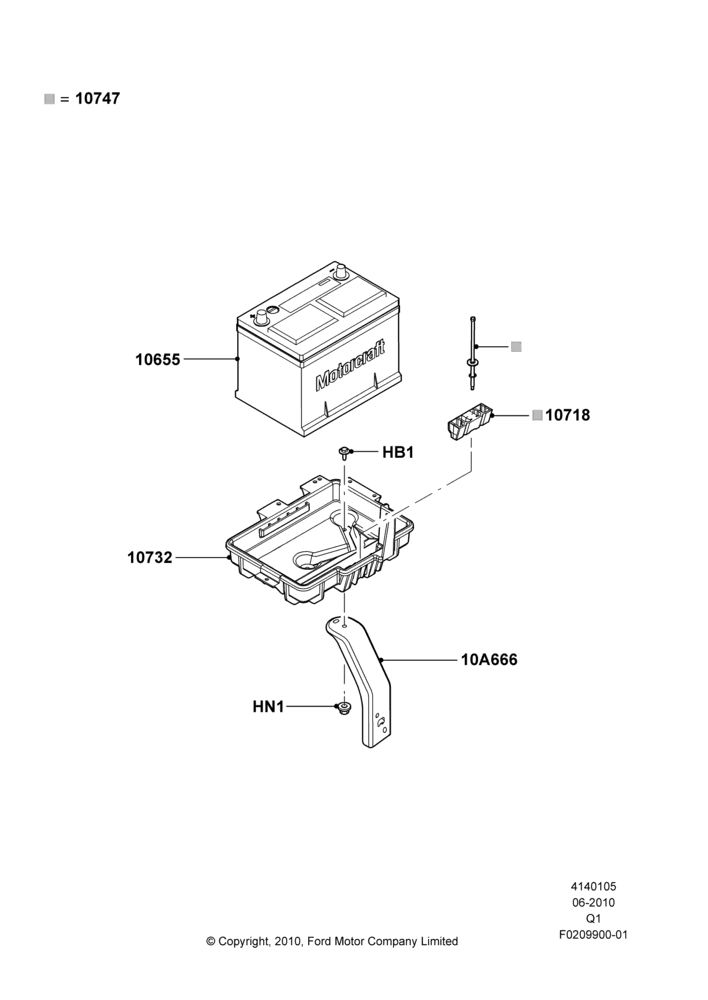 05B - Battery and Mountings, 3.5L 4V DOHC VCT SMPI V6 Gas; 12/JUL/2010-24/DEC/2014