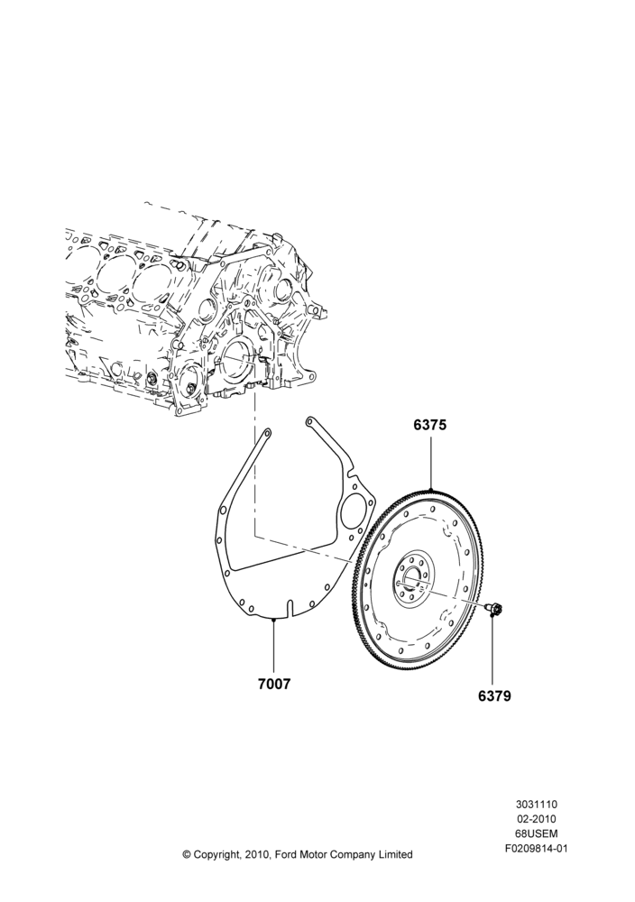 10D - Flywheel, 6.8L Gas EFI V10; 22/FEB/2010-05/JUL/2016