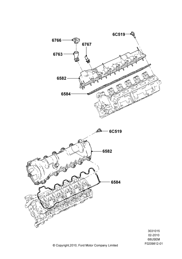 15D - Cylinder Head Cover, 6.8L Gas EFI V10; 22/FEB/2010-05/JUL/2016
