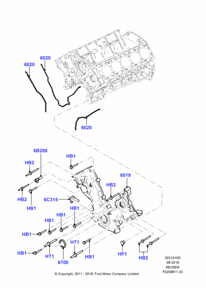 Timing Gear Covers, 6.8L Gas EFI V10