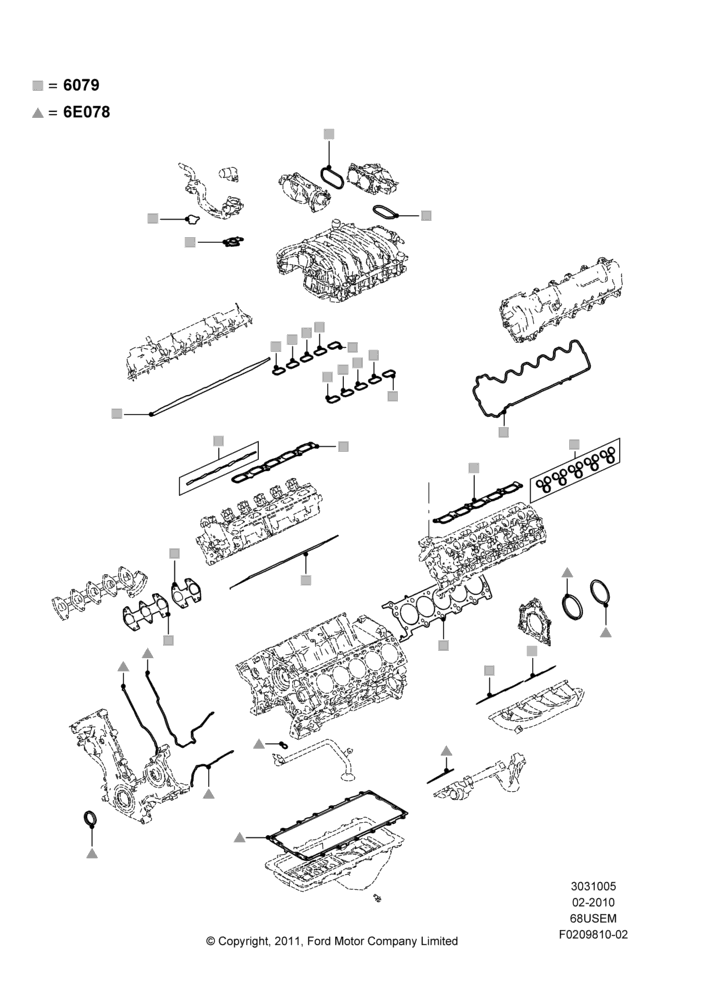 05D - Engine Gasket Kits, 6.8L Gas EFI V10; 22/FEB/2010-05/JUL/2016