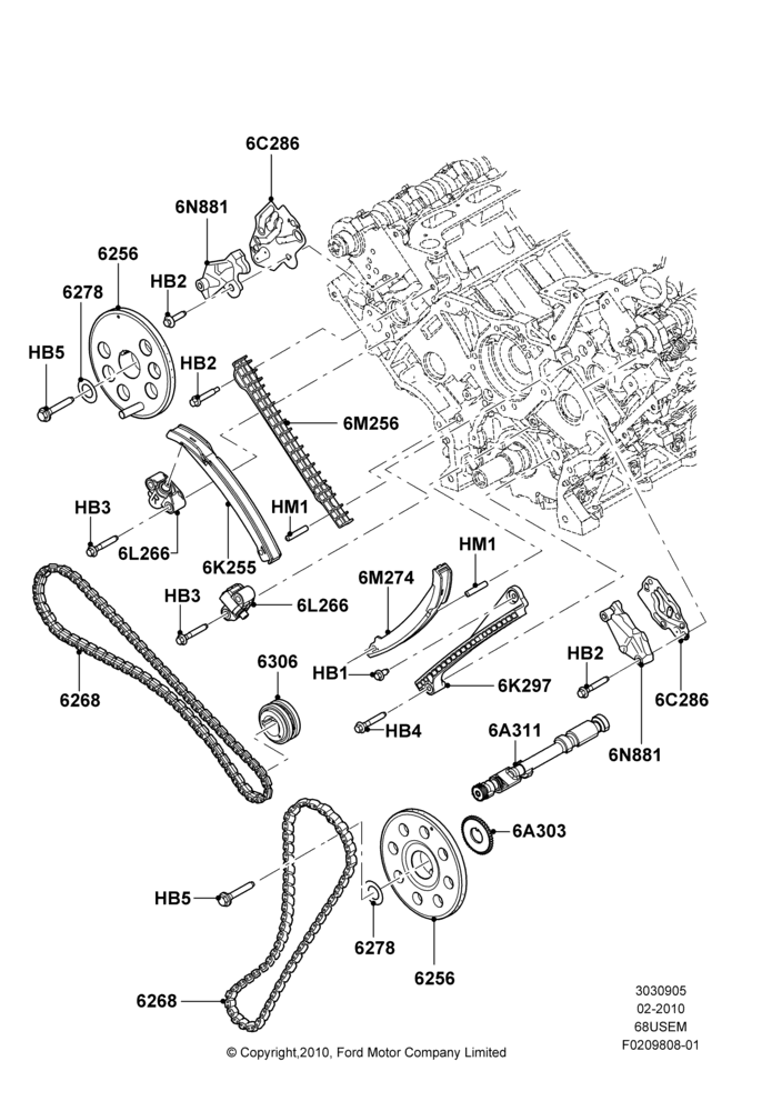 Timing Gear, 6.8L Gas EFI V10
