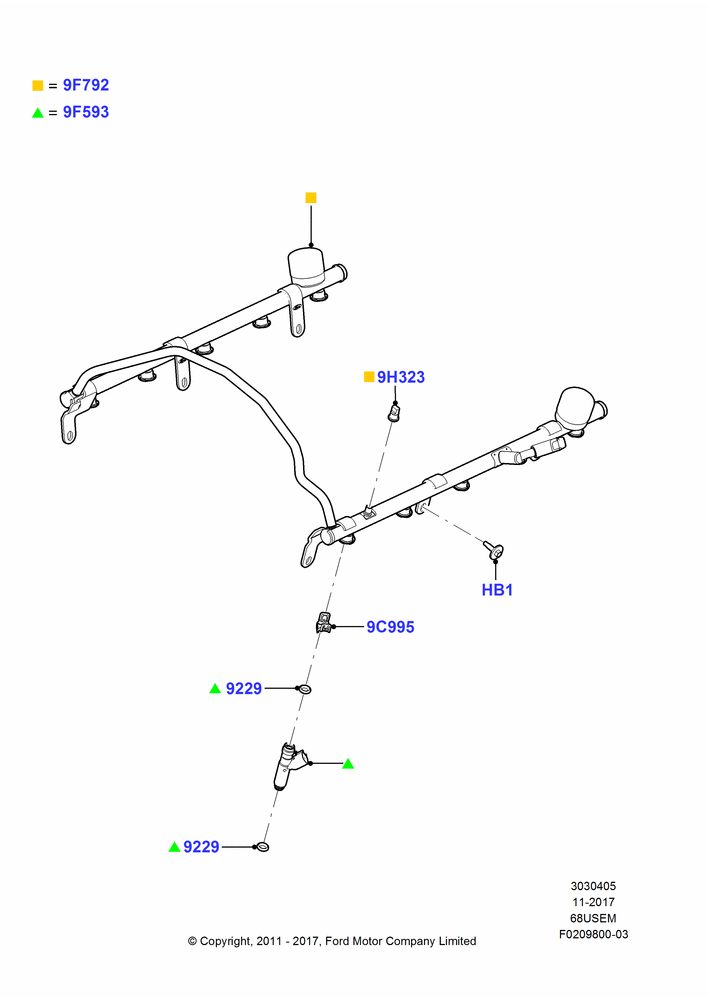05D - Fuel Injectors and Pipes, 6.8L Gas EFI V10; 22/FEB/2010-05/JUL/2016