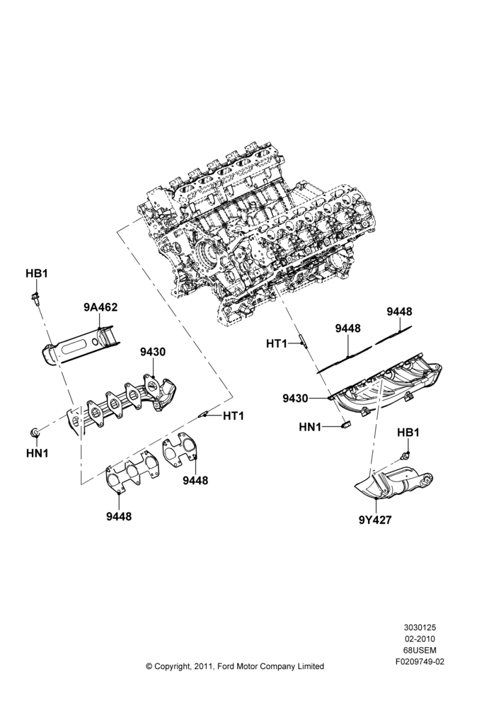Exhaust Manifold, 6.8L Gas EFI V10