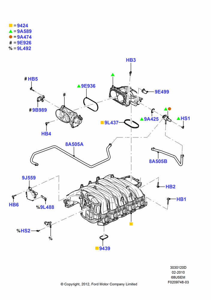 20D - Intake Manifold, 6.8L Gas EFI V10; 22/FEB/2010-01/MAY/2013