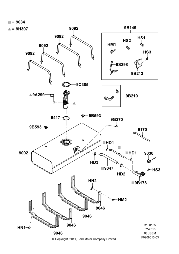 05P - Fuel Tank, 6.8L Gas EFI V10, Recreational Stripped Chassis; 19/JAN/2010