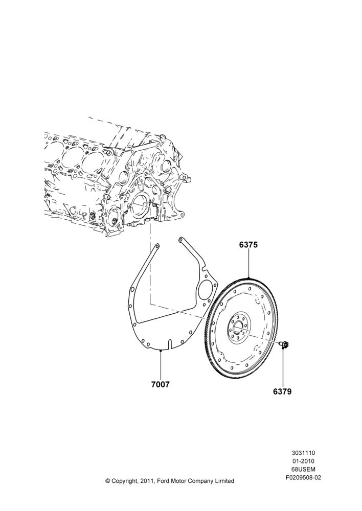 10C - Flywheel, 6.8L Gas EFI V10; 19/JAN/2010