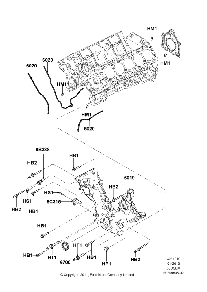 Timing Gear Covers, 6.8L Gas EFI V10