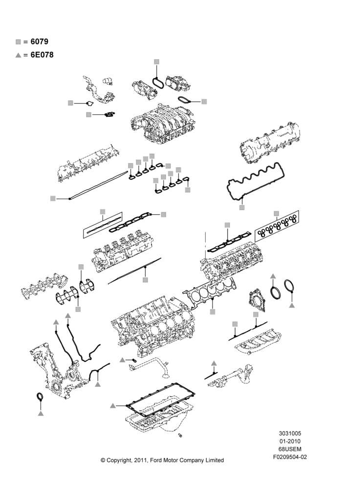 05C - Engine Gasket Kits, 6.8L Gas EFI V10; 19/JAN/2010