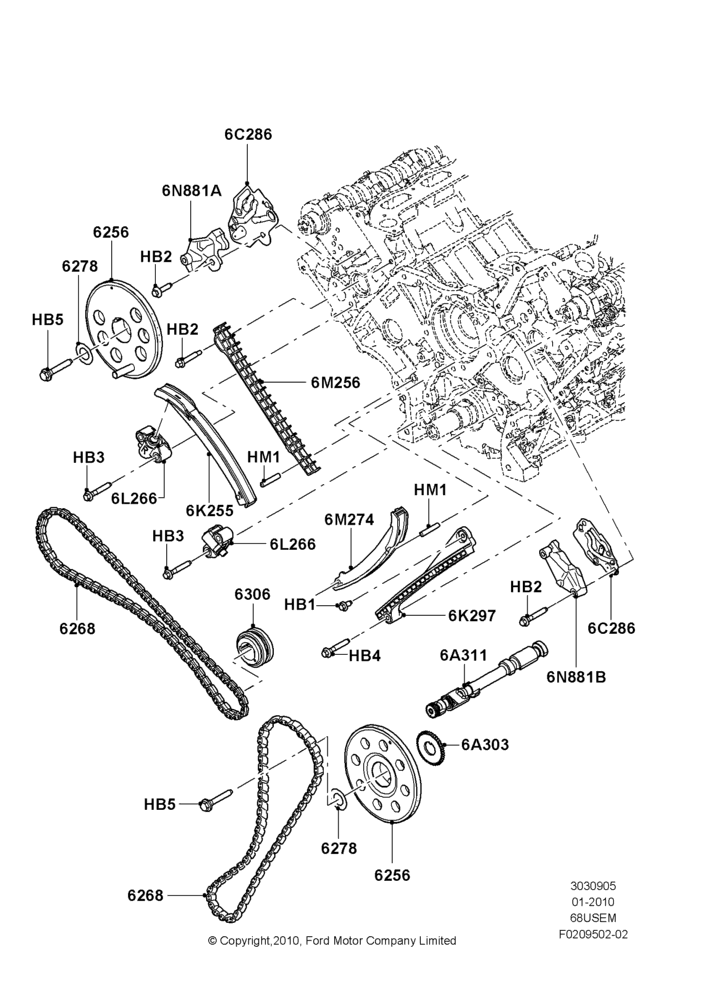 Timing Gear, 6.8L Gas EFI V10