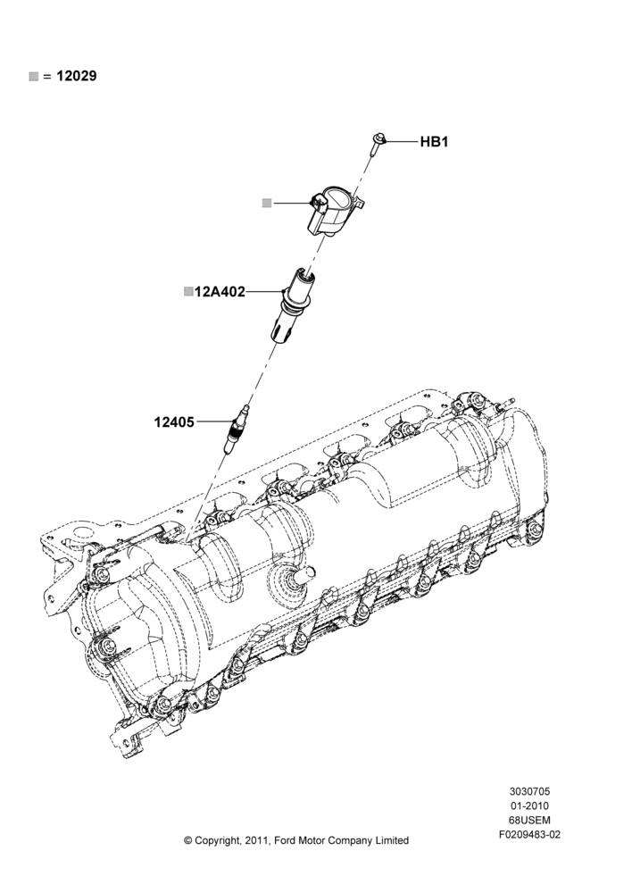 05C - Ignition Coil and Wires/Spark Plugs, 6.8L Gas EFI V10; 19/JAN/2010