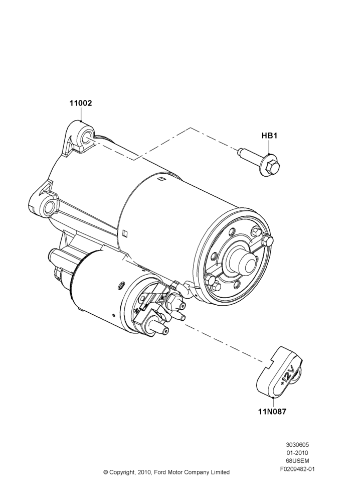 05C - Starter Motor, 6.8L Gas EFI V10; 19/JAN/2010