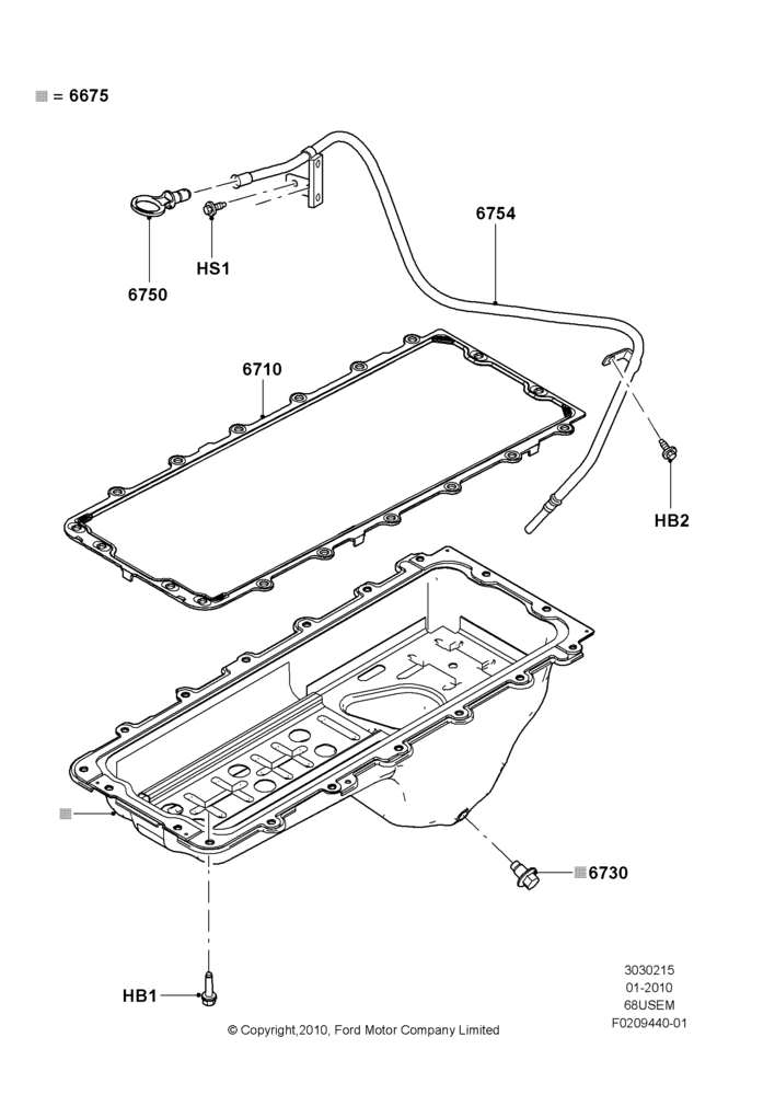 15C - Oil Pan/Oil Level Indicator, 6.8L Gas EFI V10; 19/JAN/2010