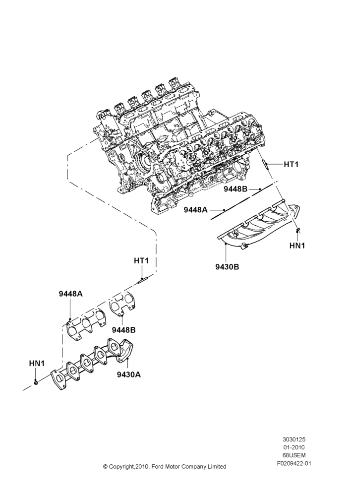 Exhaust Manifold, 6.8L Gas EFI V10