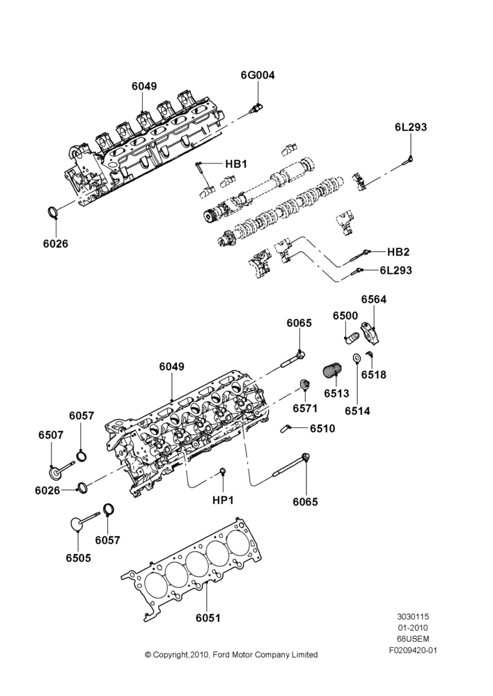 15C - Cylinder Head, 6.8L Gas EFI V10; 19/JAN/2010