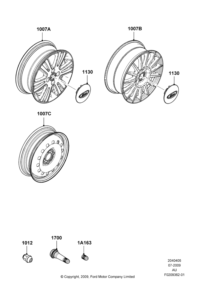 05M - Wheels, With 16" Wheels; 20/JUL/2009-07/DEC/2010
