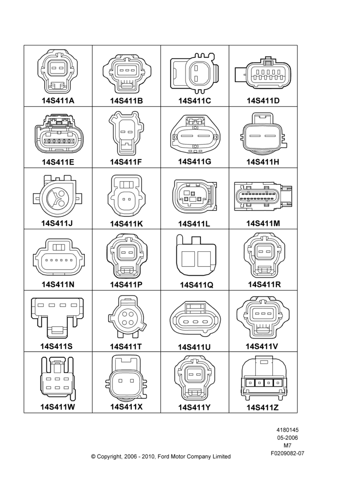 45CA - Pigtail Wiring Kits, Page A, Sensors; 01/MAY/2006-27/JUL/2009