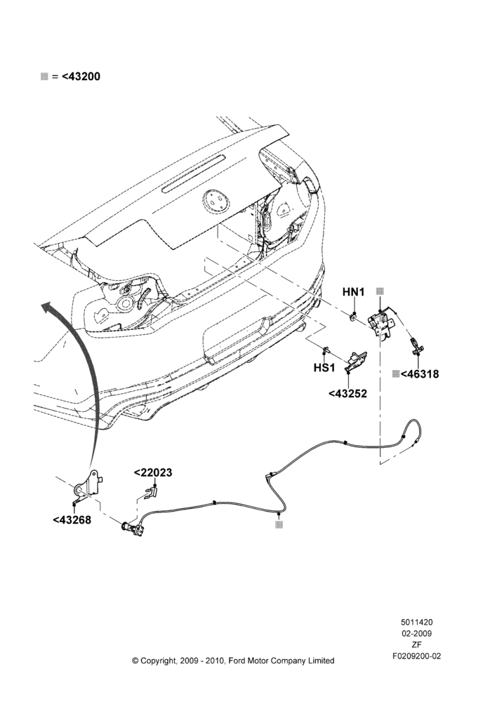 20C - Luggage Compt/Tailgte Lock Controls, Convertible; 26/FEB/2009-27/JUN/2014