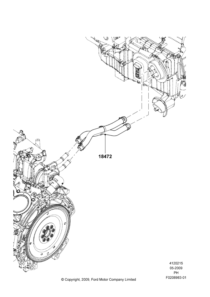 15B - Heater Hoses, 3.5L DOHC T/C V6 Gas; 15/JUN/2009-01/MAR/2019