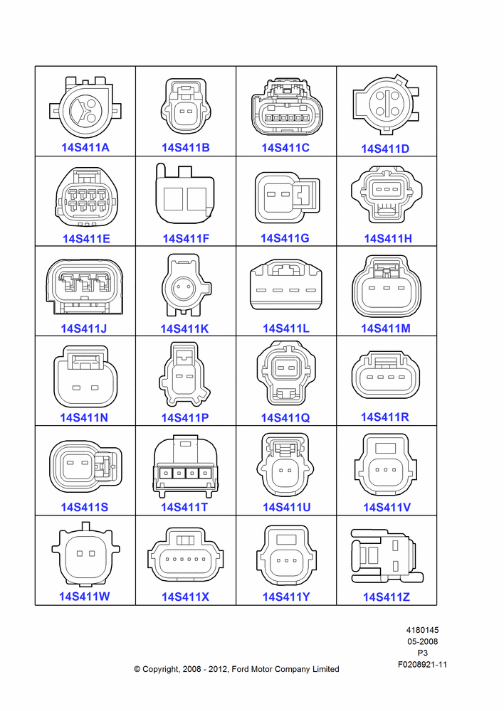 45CA - Pigtail Wiring Kits, Page A, Sensors; 02/MAY/2008