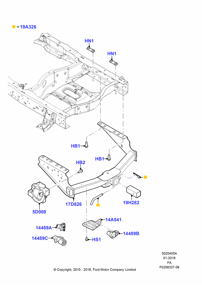 05A - Tow Bar, Production Installed; 22/FEB/2010-05/JUL/2016
