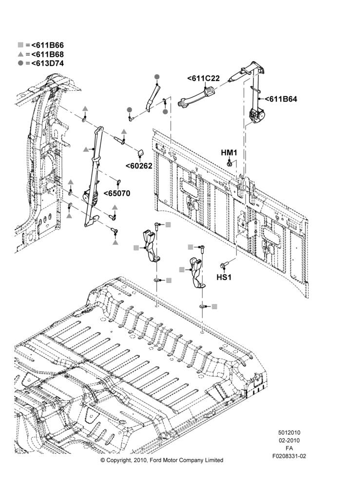 10A - Rear Seat Belts, Super Cab; 22/FEB/2010-05/JUL/2016