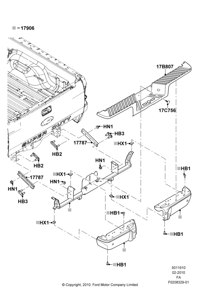 10A - Rear Bumper, All Styleside Pick-Up Box; 22/FEB/2010-05/JUL/2016