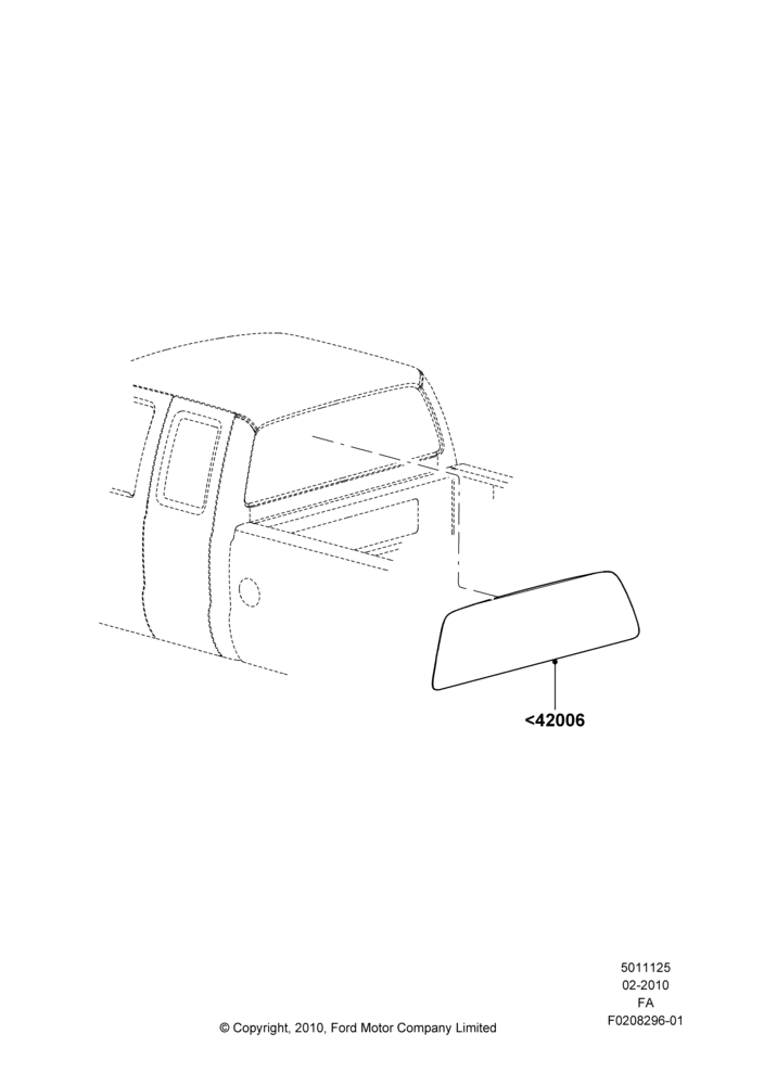 25A - Back Window Glass, With Fixed Rear Window; 22/FEB/2010-05/JUL/2016