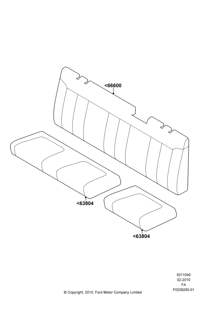 40A - Rear Seat Covers, Super Cab, With Second Row Flip-up Seat; 22/FEB/2010-05/JUL/2016