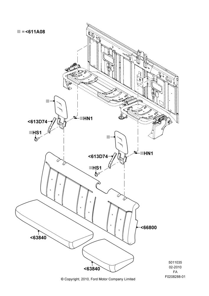 35A - Rear Seat Pads/Valances & Heating, Super Cab; 22/FEB/2010-05/JUL/2016