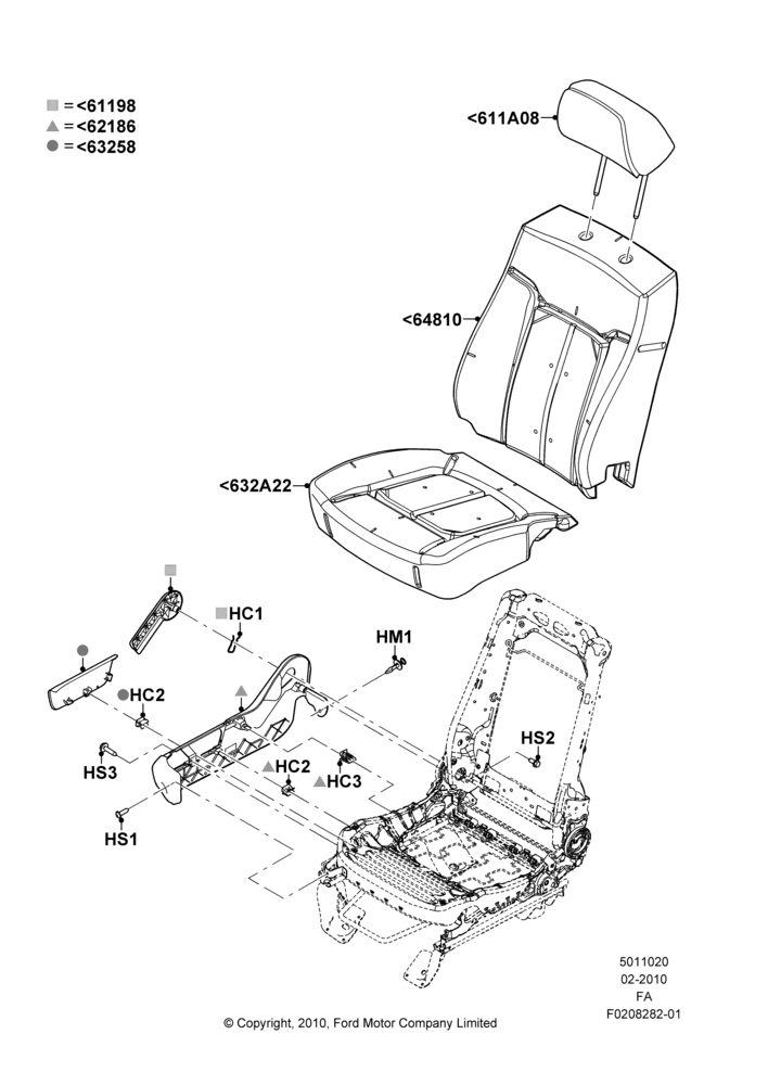 20A - Front Seat Pads/Valances & Heating, With Passenger Manual Seat Adjuster; 22/FEB/2010-05/JUL/2016
