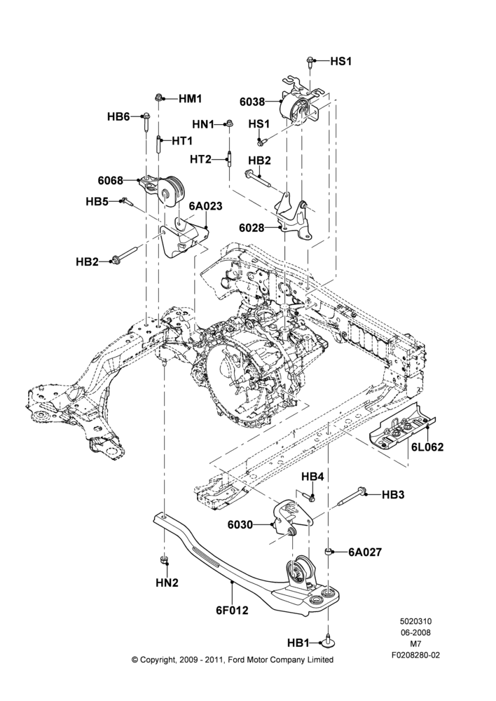 10D - Transmission Mounting, Manual Transmission; 23/JUN/2008-29/APR/2012