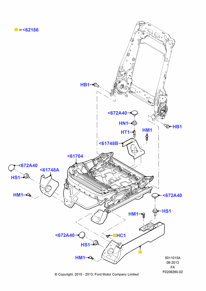 15A - Front Seat Base, With Driver 2 Way Mnl.Seat Adjuster, With Passenger Manual Seat Adjuster; 22/FEB/2010-05/JUL/2016