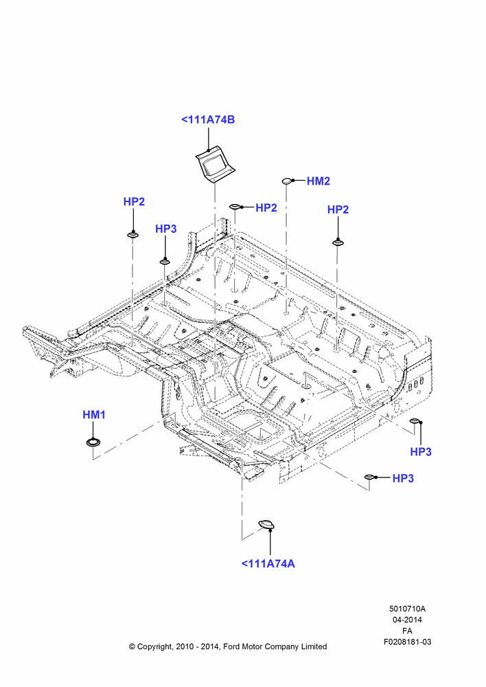 10A - Plugs - Floor Pan, Regular Cab; 22/FEB/2010-05/JUL/2016